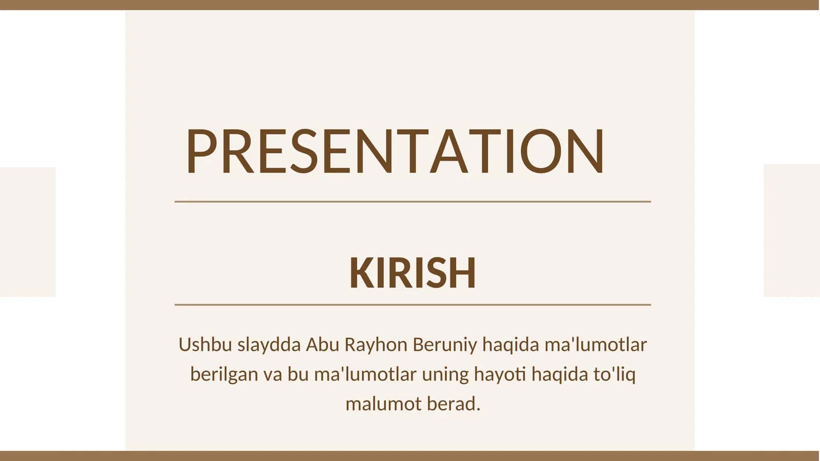 Abu Rayhon Beruniy hayoti 1