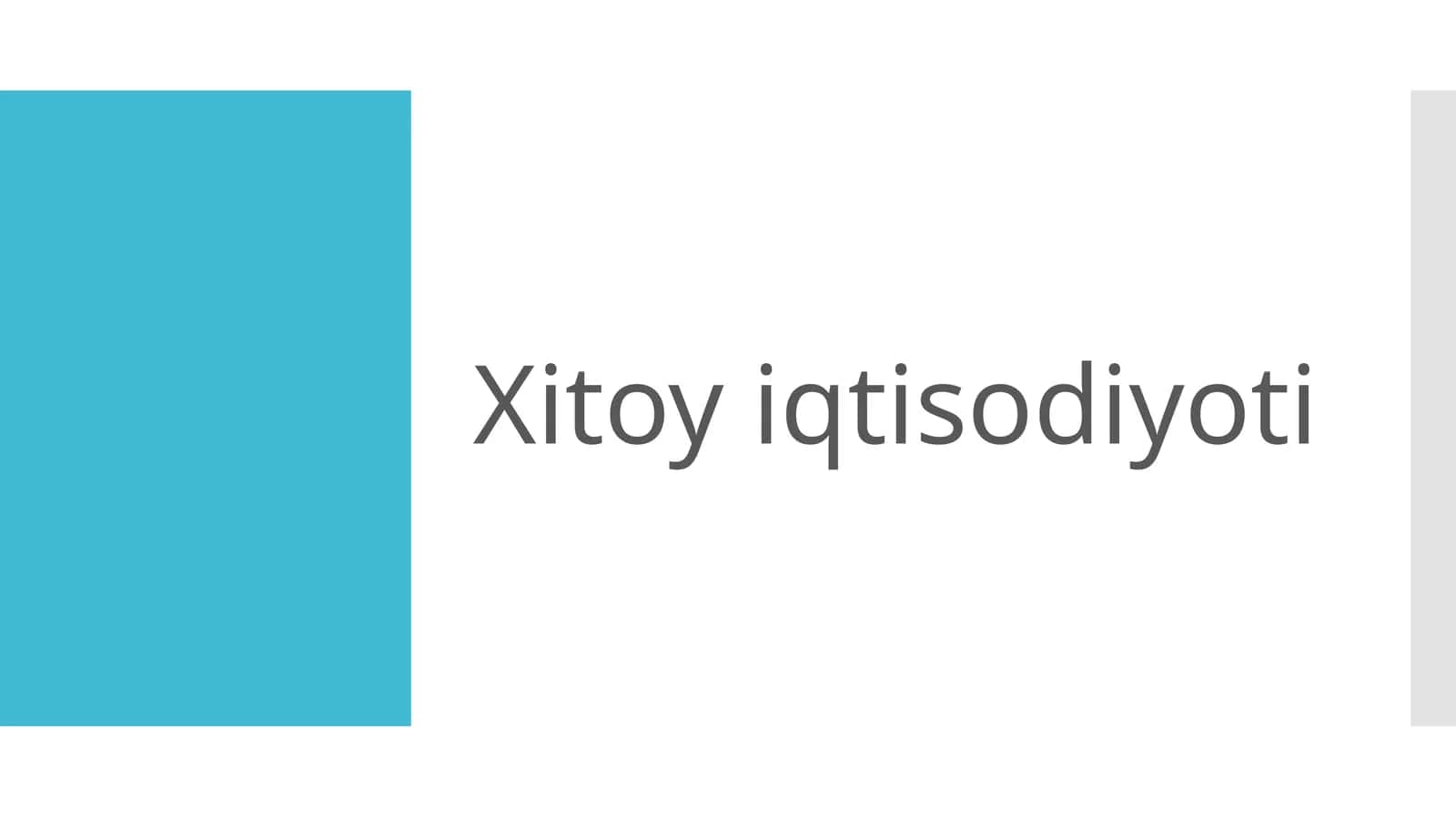 Xitoyiqtisodiyoti 1