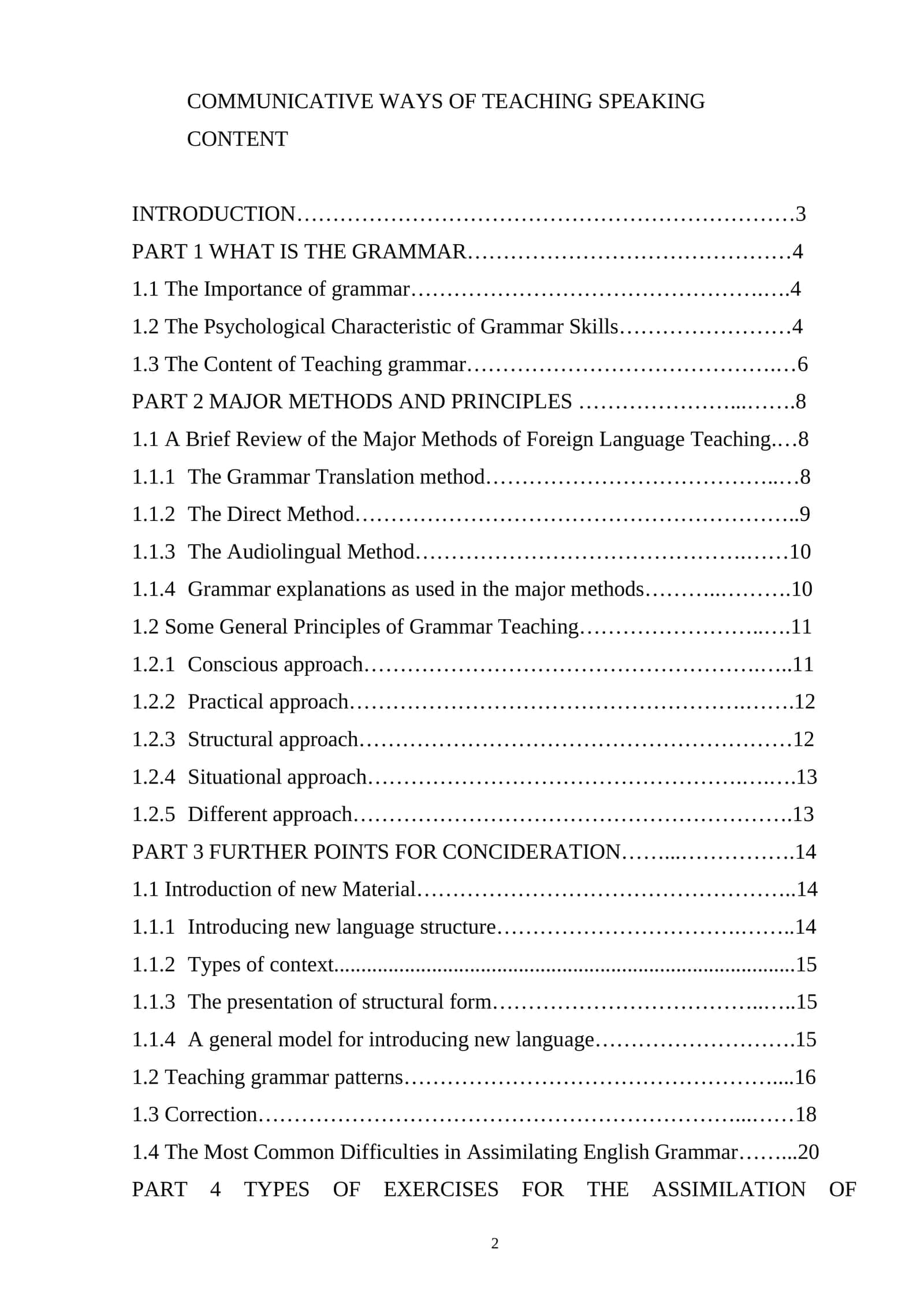 COMMUNICATIVE WAYS OF TEACHING SPEAKING 1