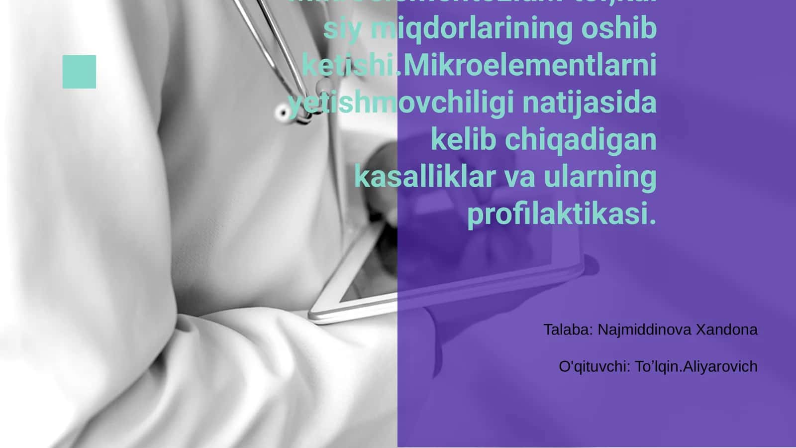 Mikroelementozlar.Ftor,kalsiy miqdorlarining oshib ketishi 1
