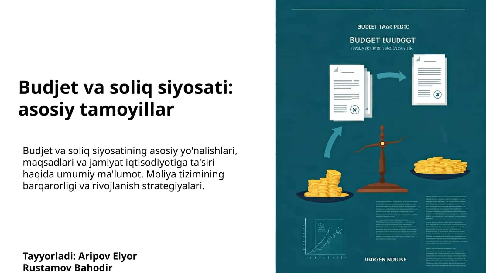 Budjet va soliq siyosati: asosiy tamoyillar 1