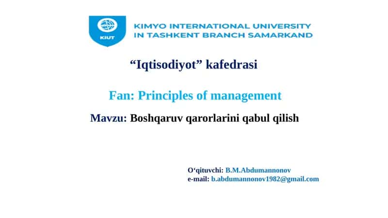 Boshqaruvqarorlarini qabul qilish 1