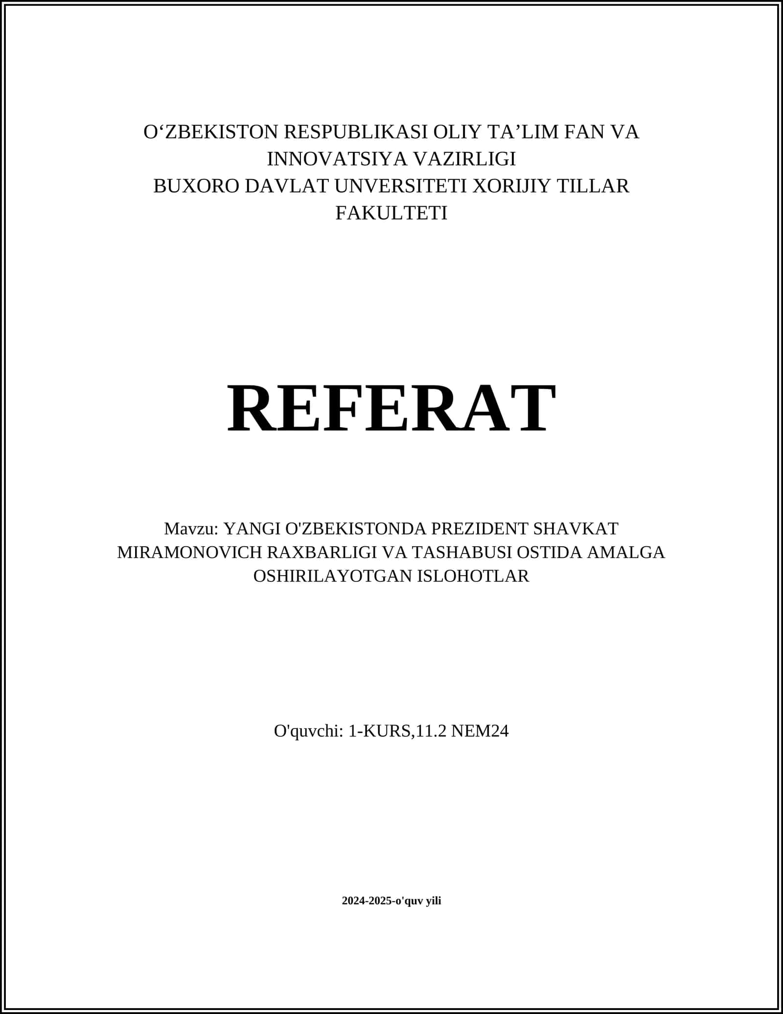 Maktabgacha ta'lim sohasida o'zgarishlar 1