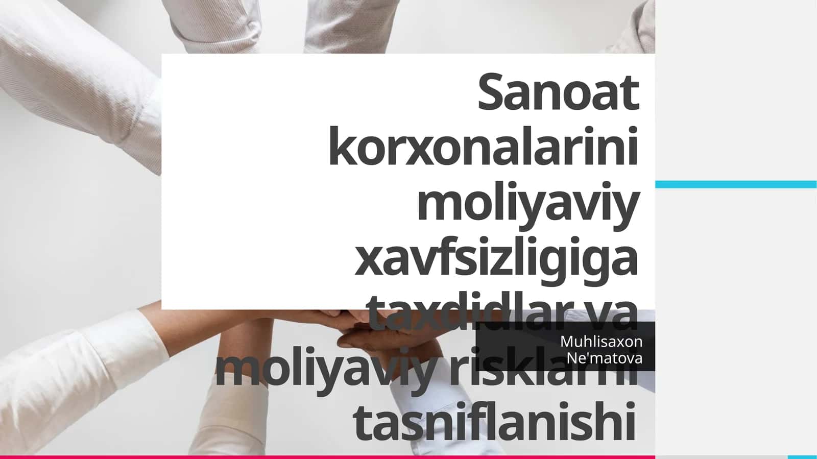 Sanoat korxonalarini moliyaviy xavfsizligiga taxdidlar va moliyaviy risklarni tasniflanishi 1