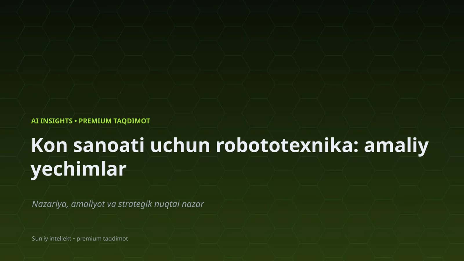 Robototexnika va AI sensor va aktuator 1