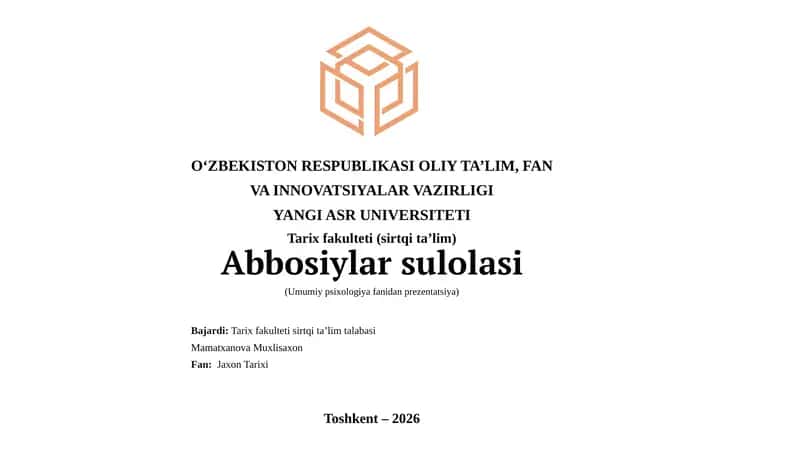 Abbosiylar sulolasi 1