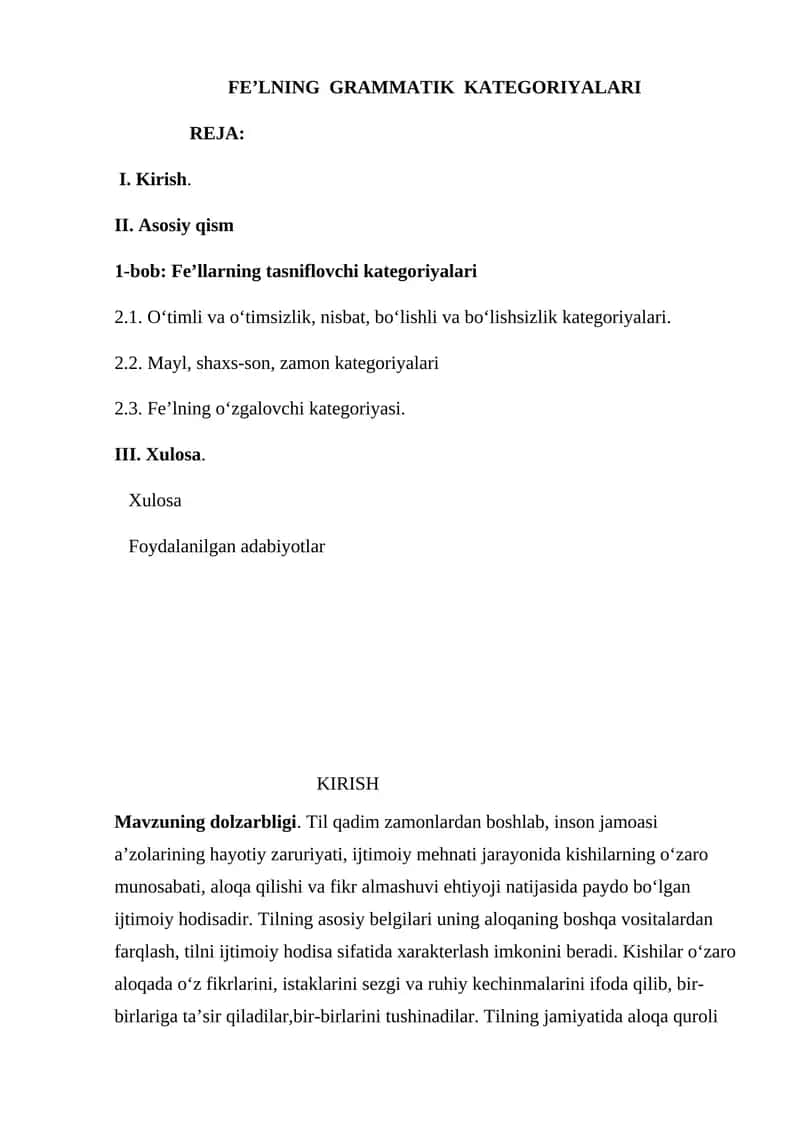 FE’LNING GRAMMATIK KATEGORIYALARI 1