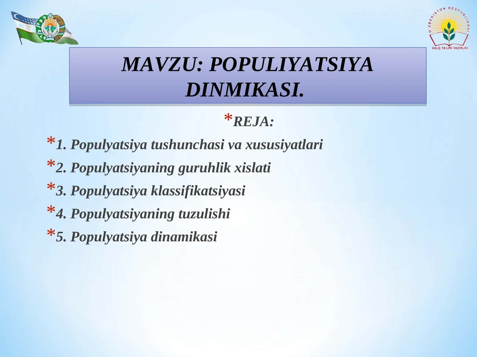 Populyatsiya Dinamikasi 1