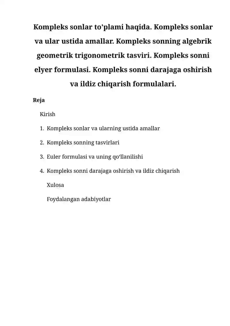 Kompleks Sonlar