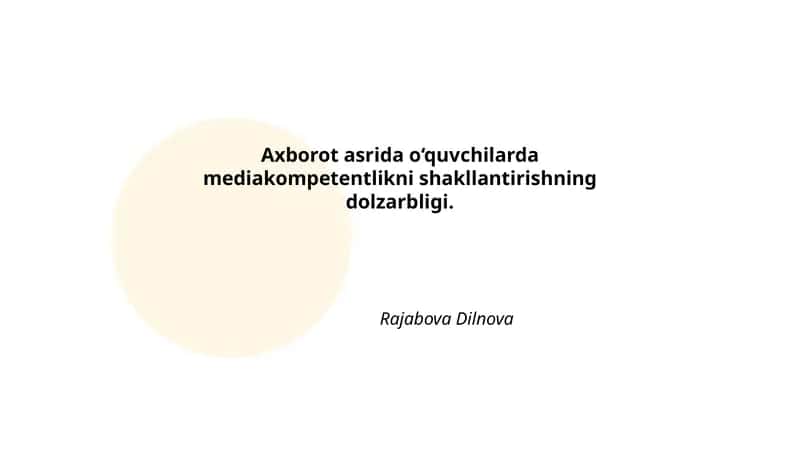 Axborot Asrida O‘quvchilarda Mediakompetentlikni Shakllantirishning Dolzarbligi 1