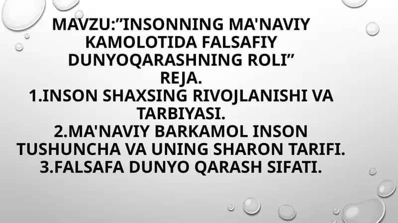 Insonning ma'naviy-kamolotida falsafiy dunyoqarashning roli 1