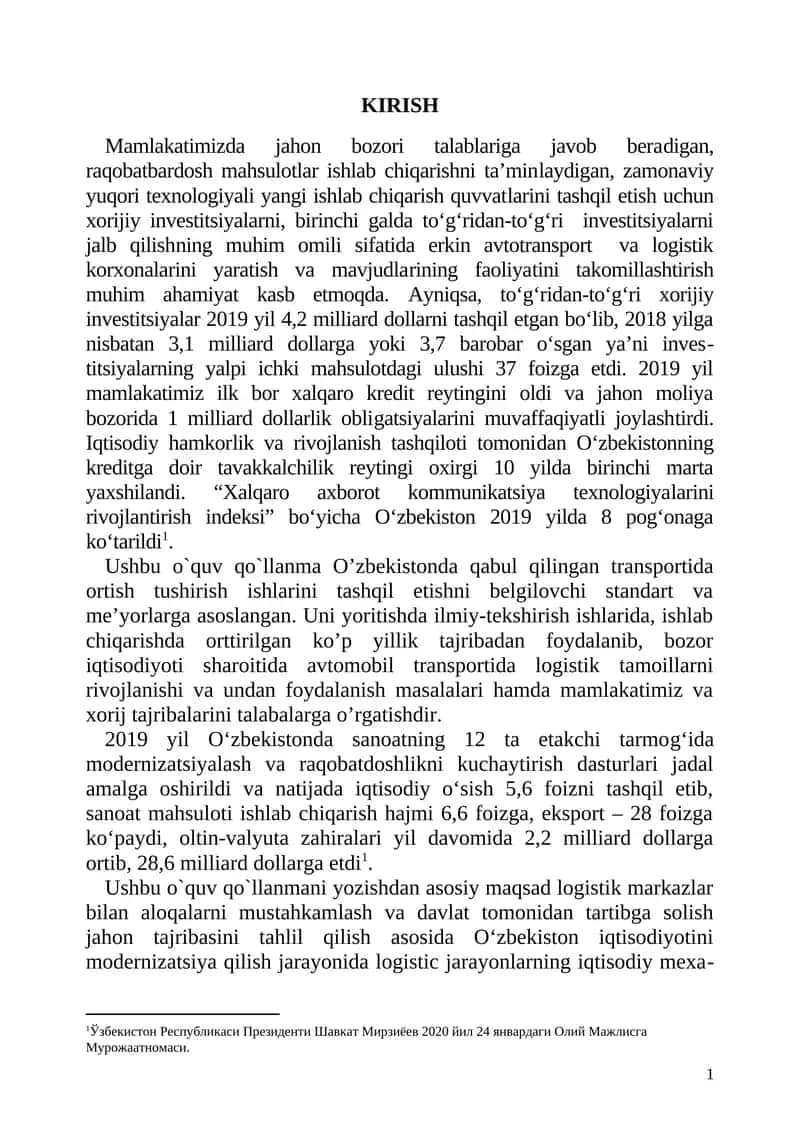 Avtotransport va logistik korxonalarini yaratish 1