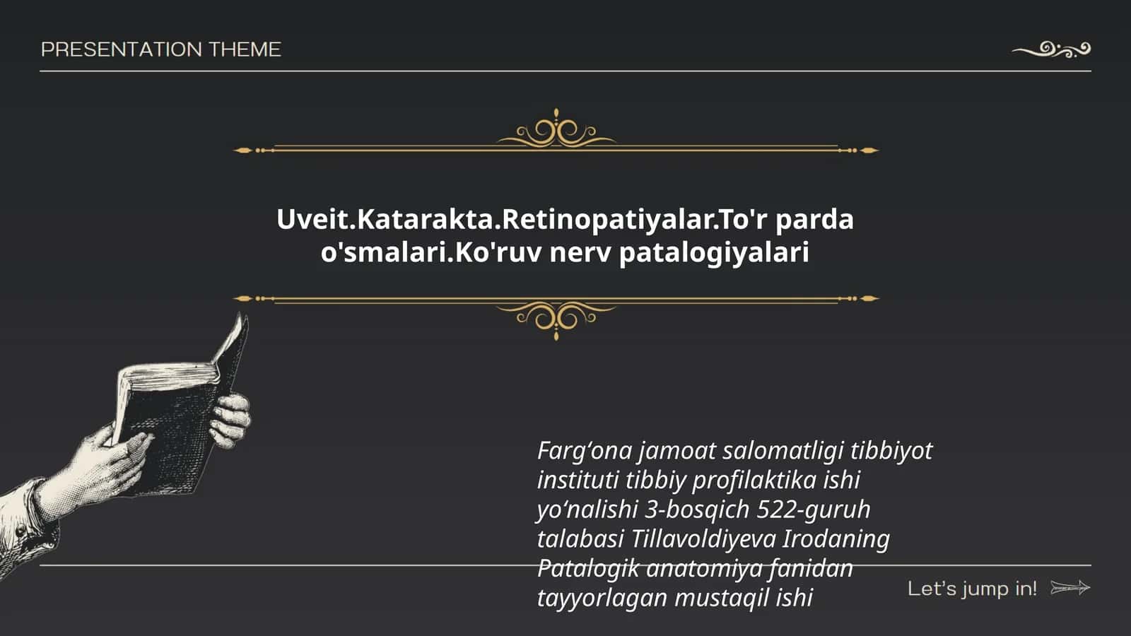 Uveit.Katarakta.Retinopatiyalar.To'r parda o'smalari.Ko'ruv nerv patalogiyalari 1