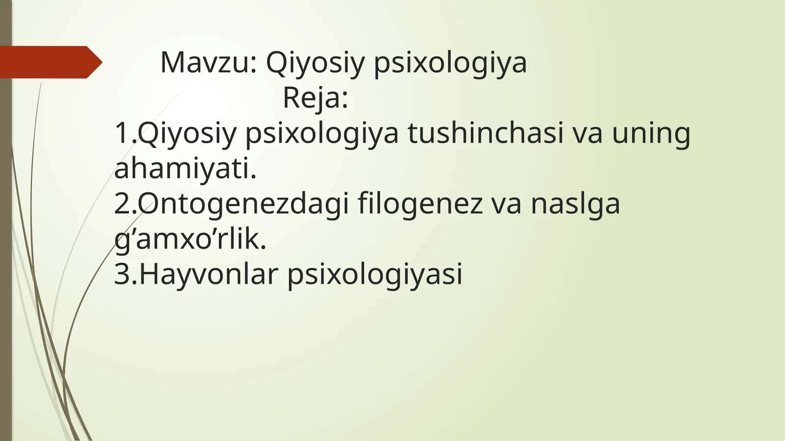 Qiyosiy psixologiya 1