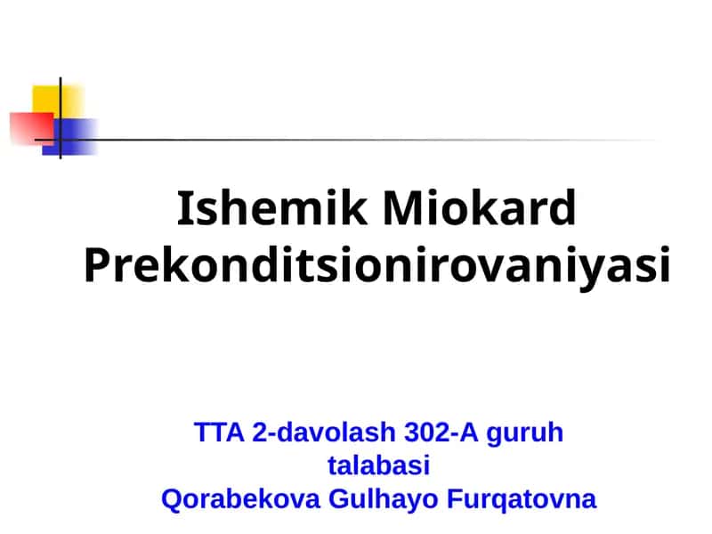 Miokardning koronar qon ta’minotining buzilishiga turli javoblari 1
