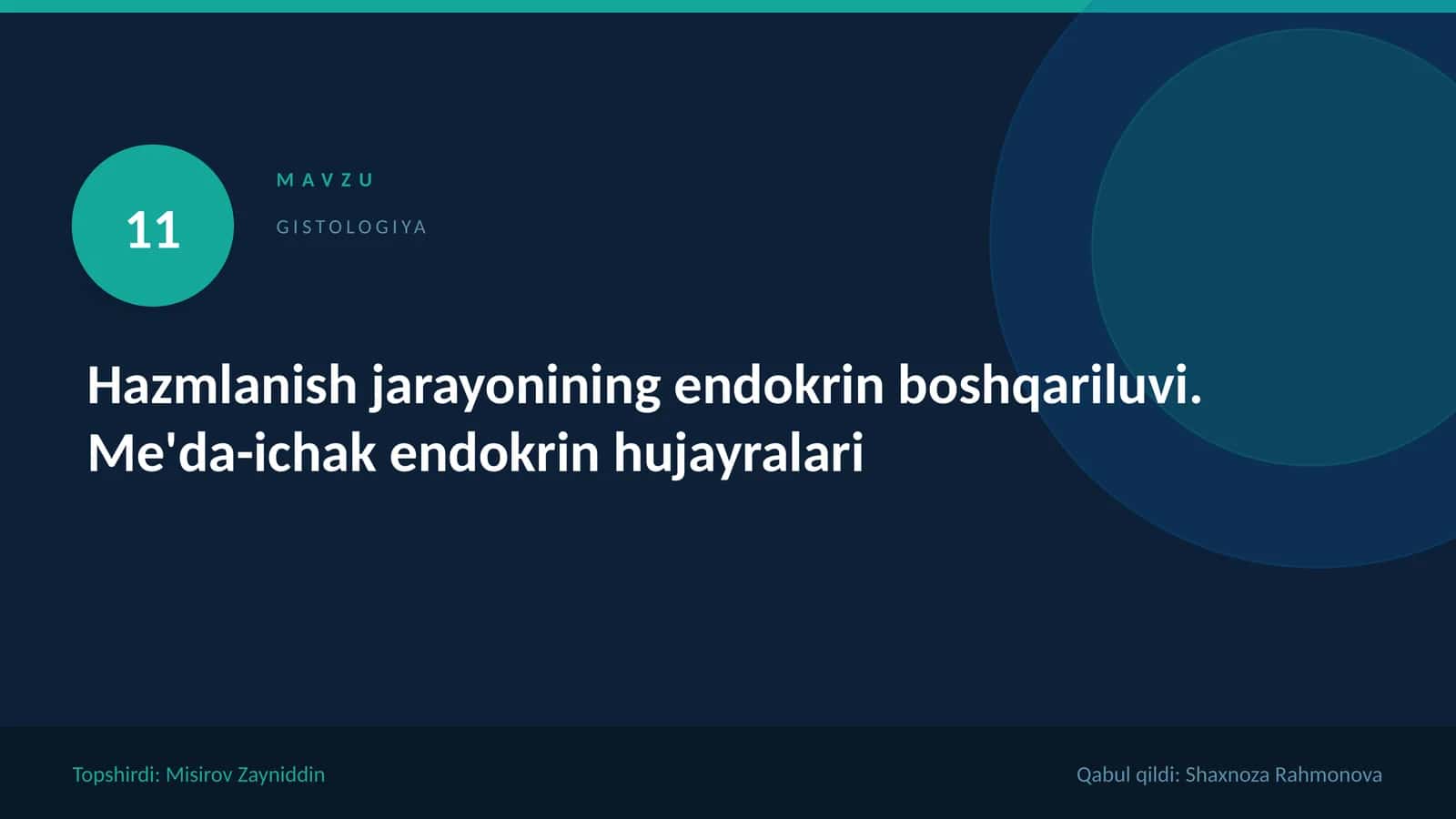 Hazmlanish jarayonining endokrin 1