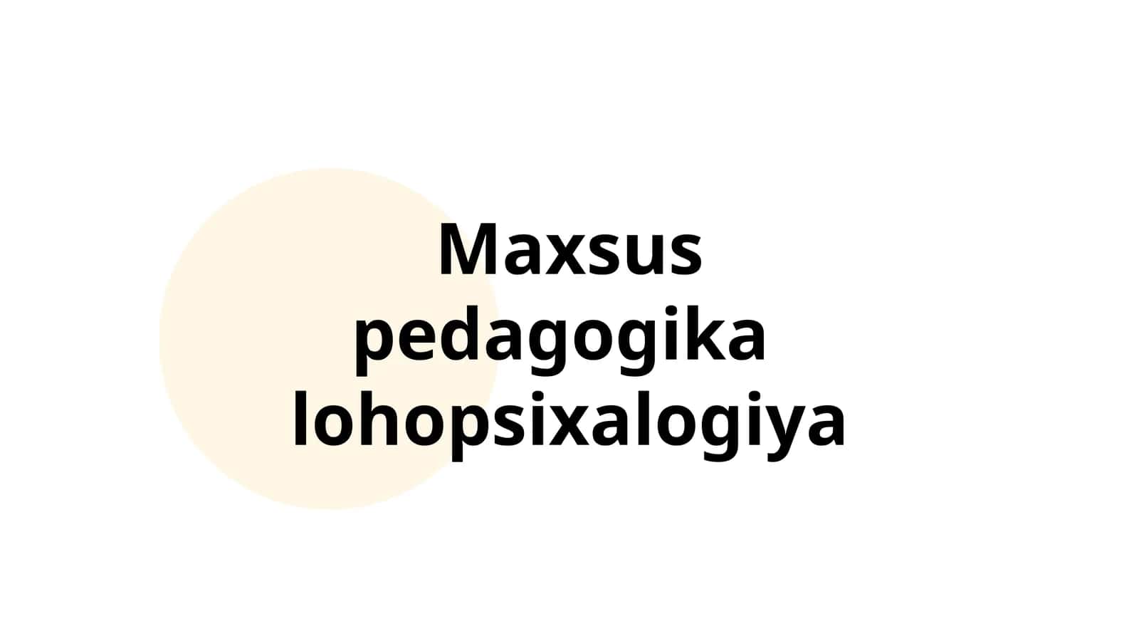 Maxsus pedagogika lohopediya yonalishi MPL_CU_22 guruh talabasi Omonova Layloning maxsus pedagogika lohopsixalogiya fanidan mustaqil talim uchun tayyorlagan taqdimoti 1