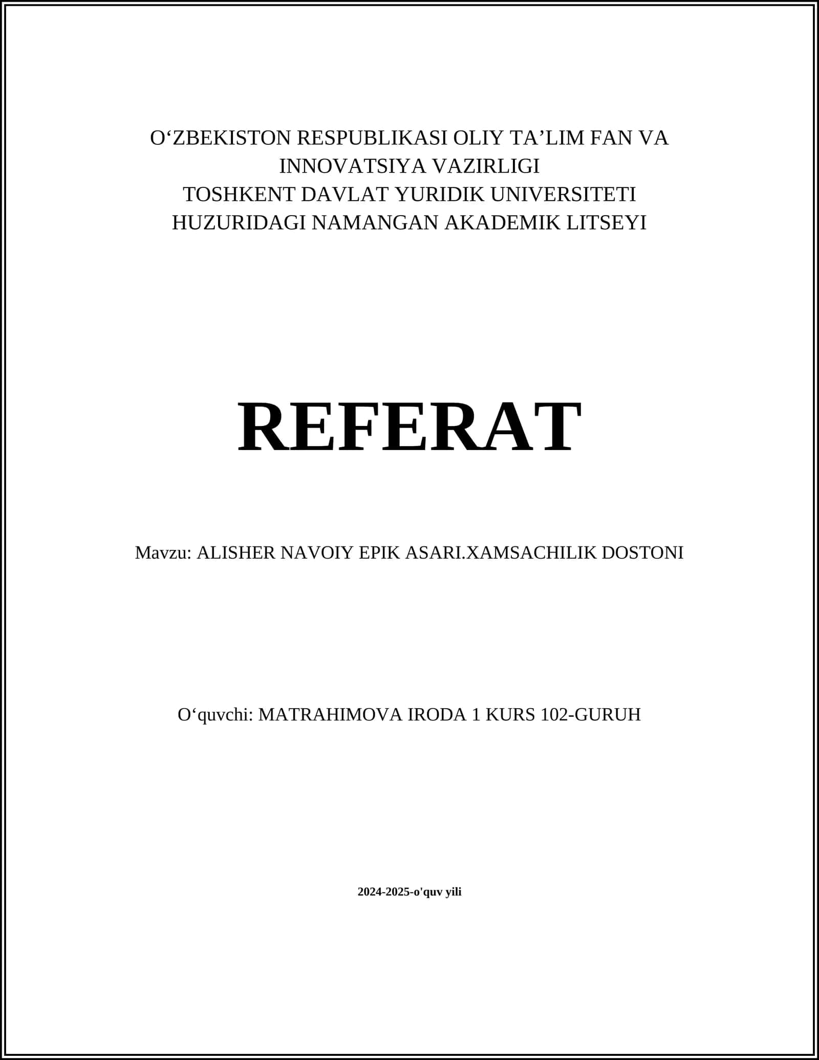 Xamsachilik dostonining mohiyati 1