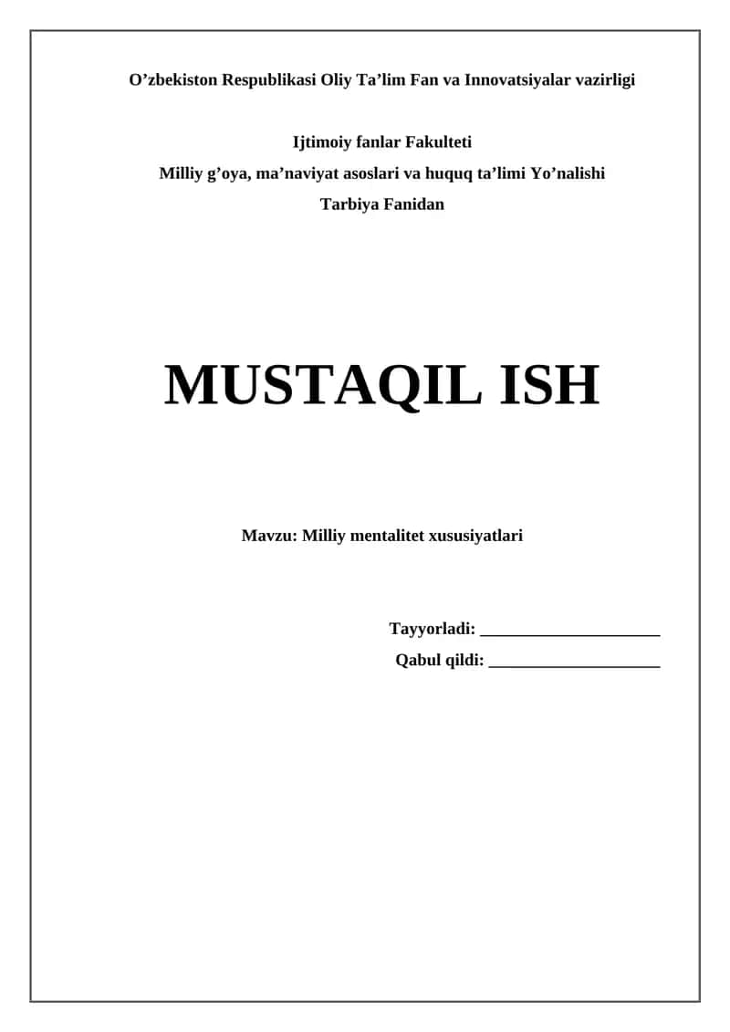 Mustaqil ish 1