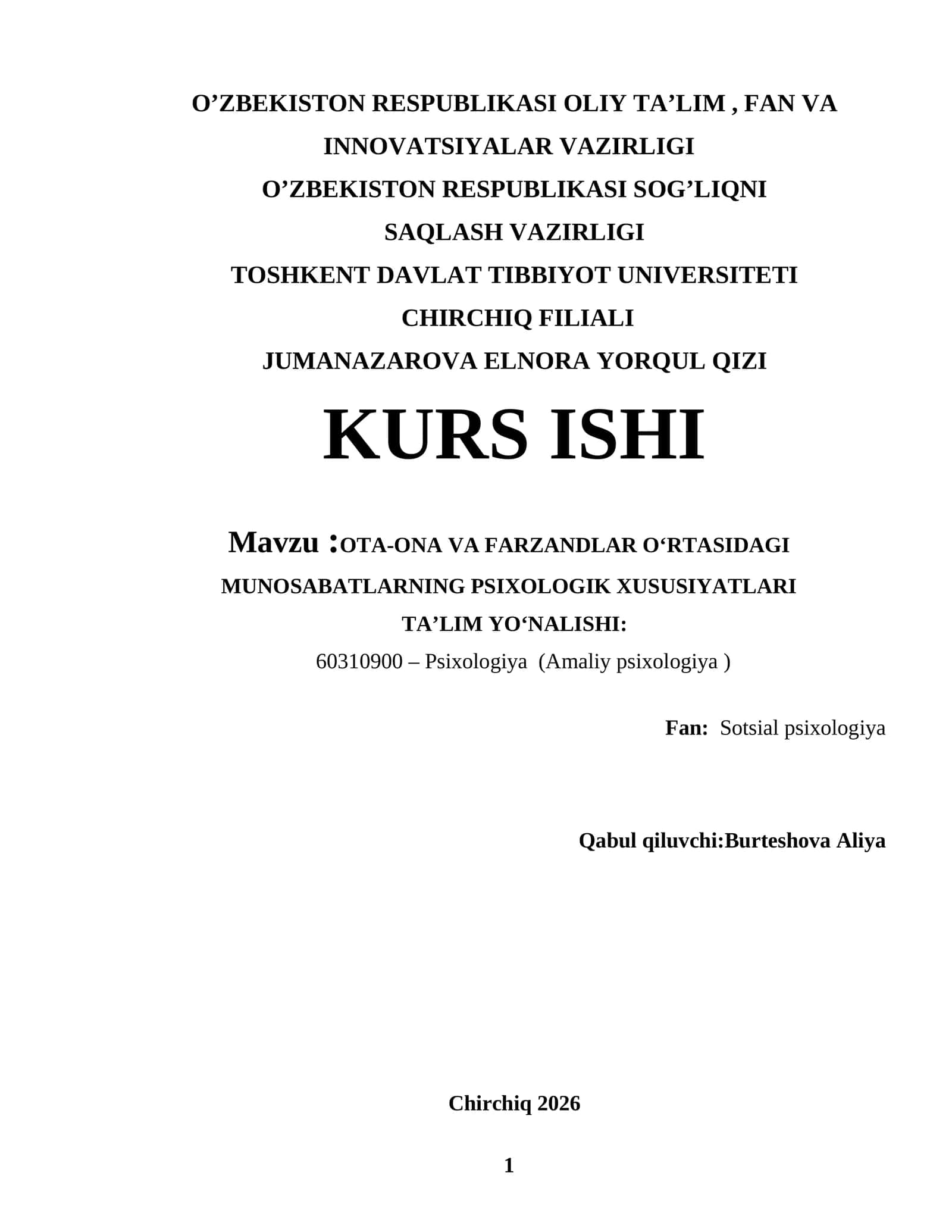 OTA-ONA VA FARZANDLAR O‘RTASIDAGI MUNOSABATLARNING PSIXOLOGIK XUSUSIYATLARI 1