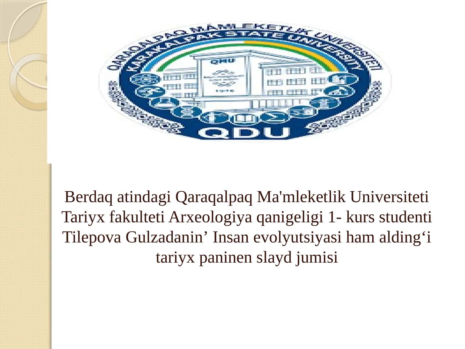 Tilepova Gulzadaninʼ Insanevolyutsiyasi 1