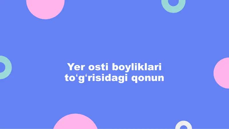 Yer osti boyliklari toʻgʻrisidagi qonun 1