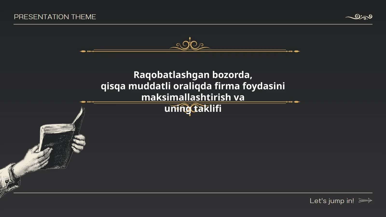 Raqobatlashgan bozorda, qisqa muddatli oraliqda firma foydasini maksimallashtirish va uning taklifi 1