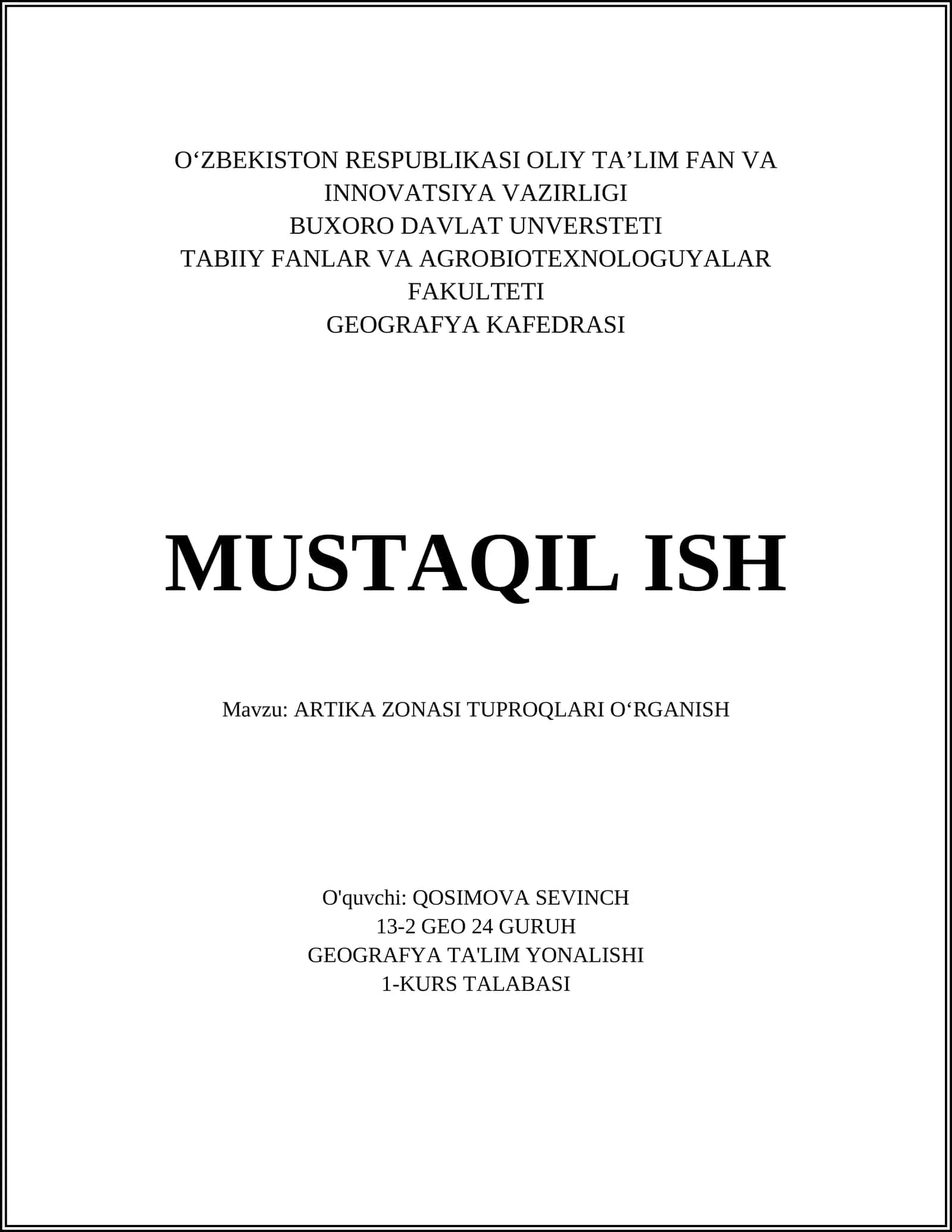 ARTIKA ZONASI TUPROQLARI OʻRGANISH 1