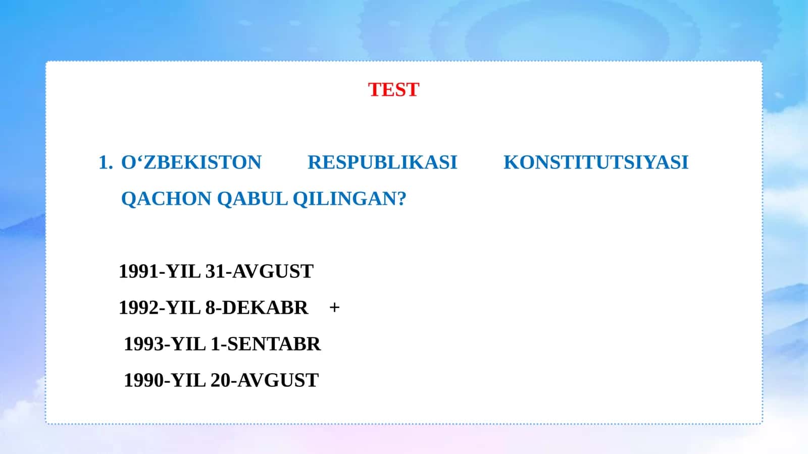 konstitutsiyaga oid testlar 1