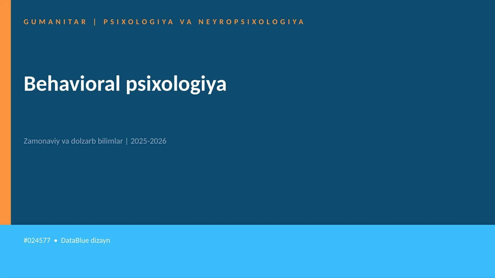 Behavioral psixologiya 1