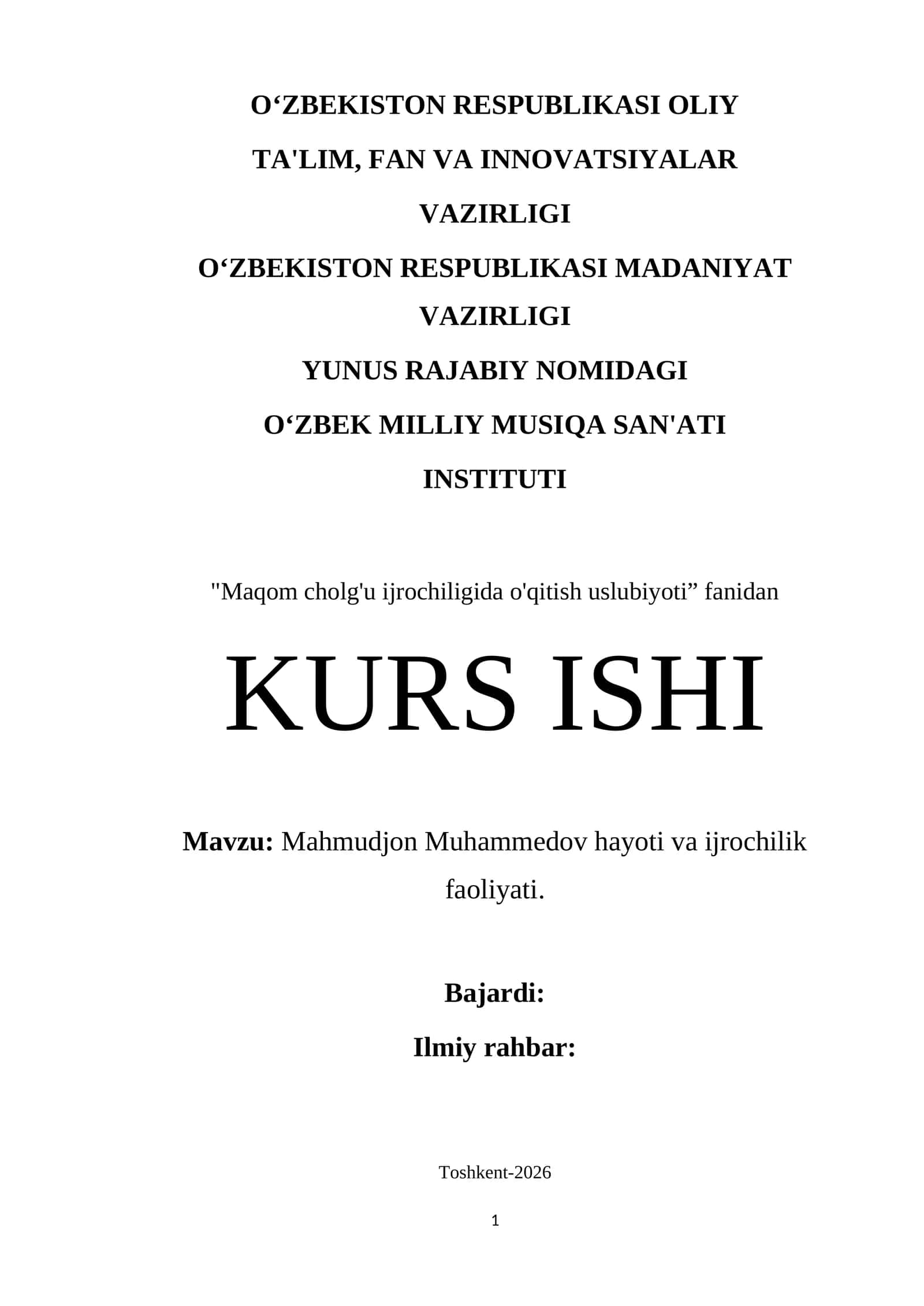 Mahmudjon Muhammedov hayoti va ijrochilik faoliyati 1
