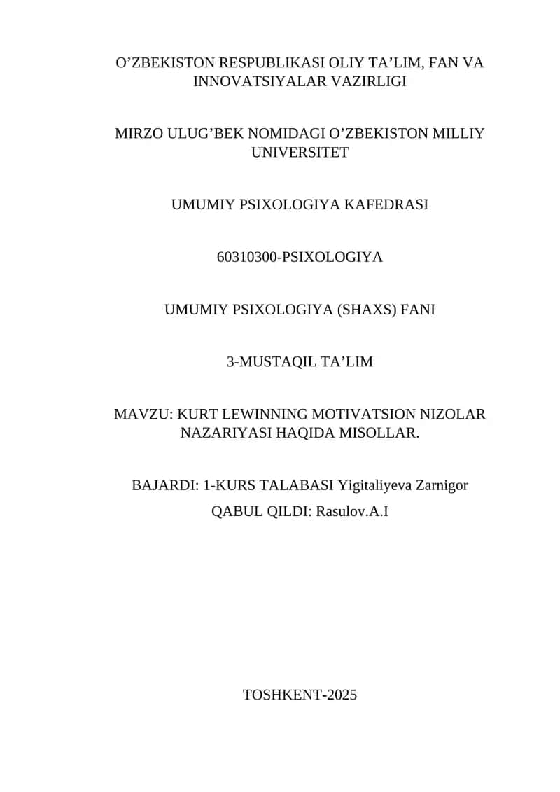 UMUMIY PSIXOLOGIYA (SHAXS) FANI 1