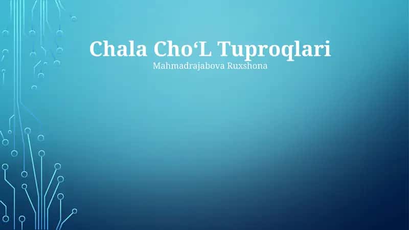 Chala ChoʻL Tuproqlari 1