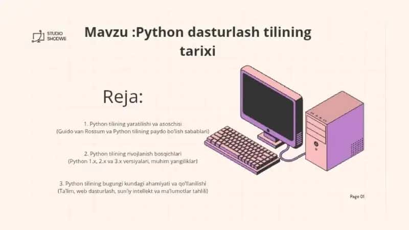 Python dasturlash tilining tarixi 1