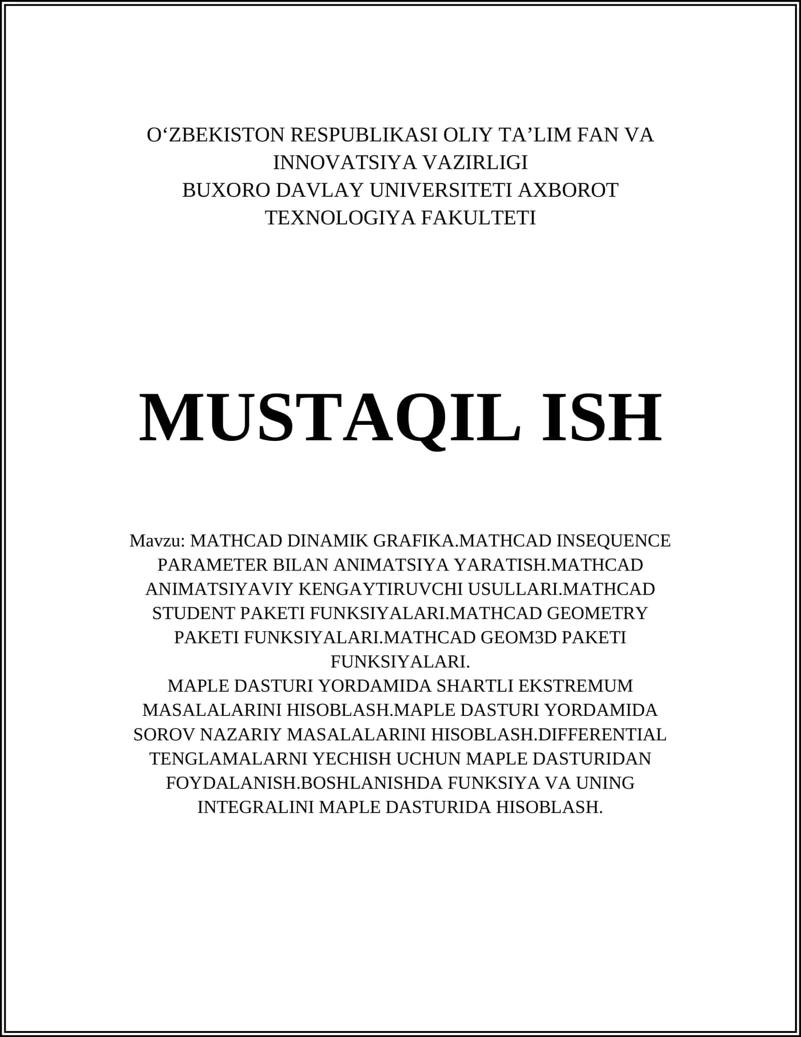 Mathcad Dinamik Grafika 1
