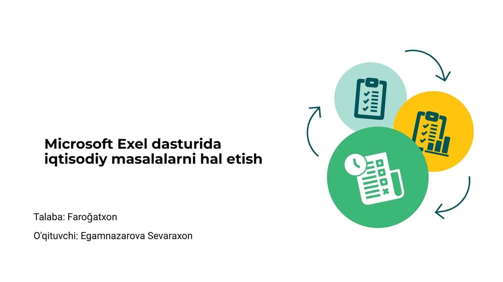 Microsoft Exel dasturida iqtisodiy masalalarni hal etish 1