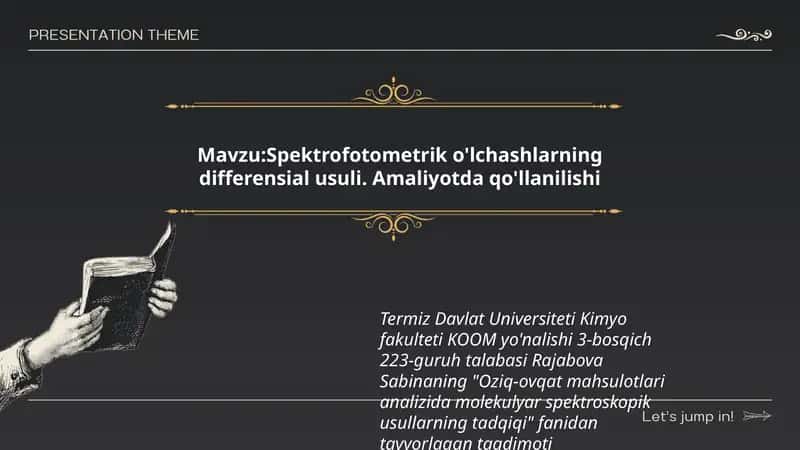 Oziq-ovqat mahsulotlari analizida molekulyar spektroskopik usullarning tadqiqi 1