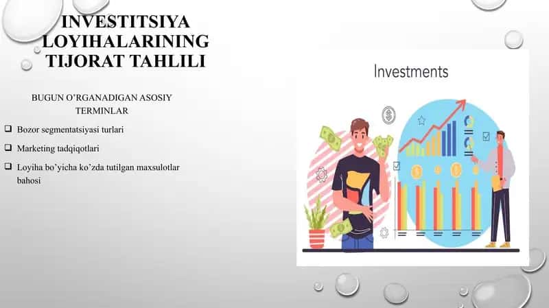 Investitsiya loyihalarining tijorat tahlili 1