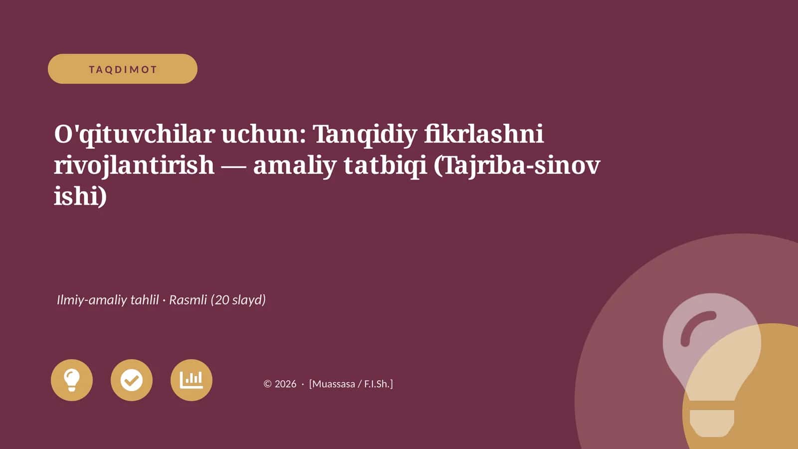 Tanqidiy fikrlashni rivojlantirish 1