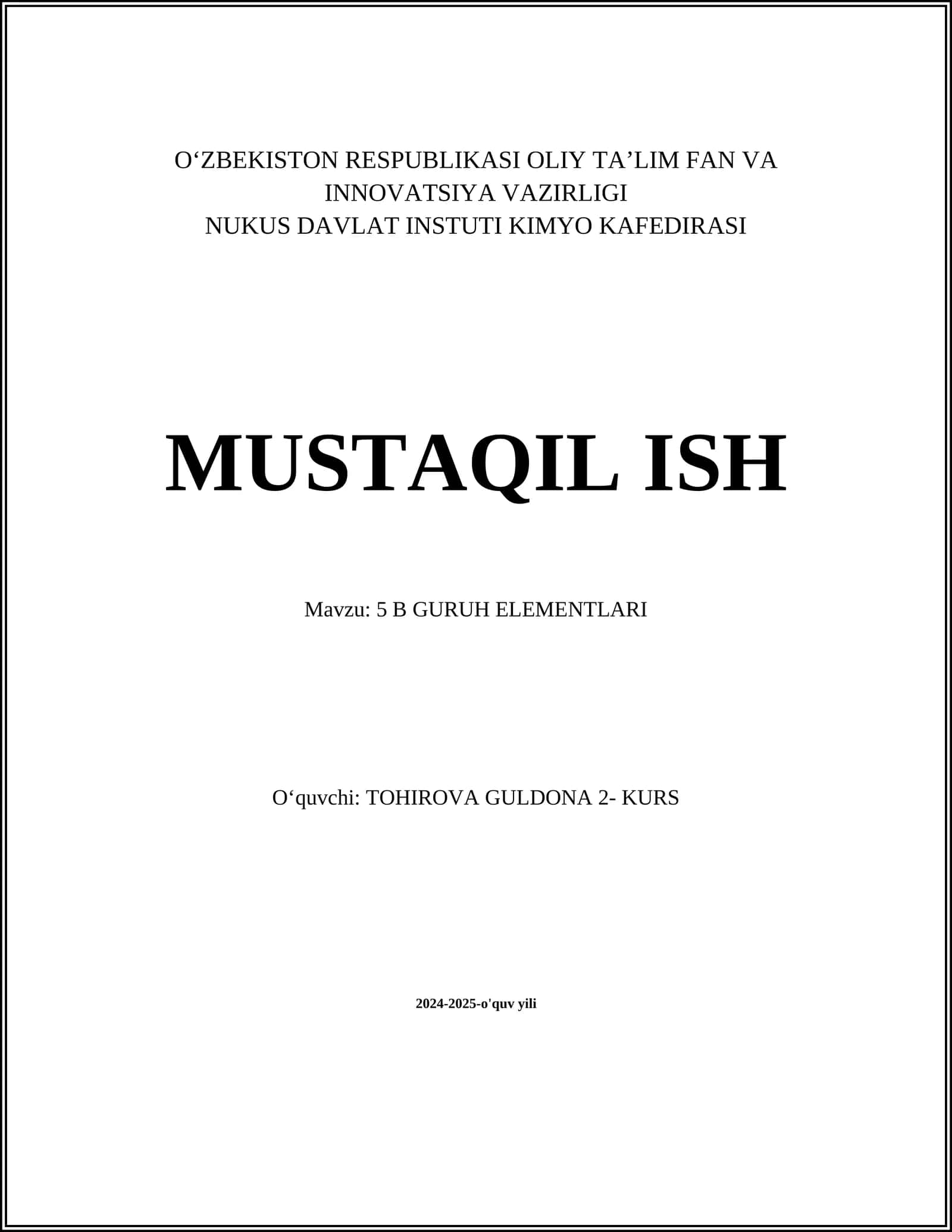 5B Guruh Elementlari 1