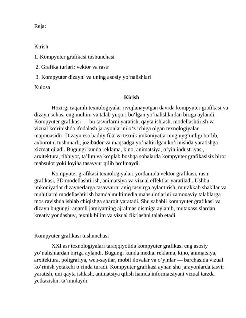 Kompyuter grafikasi va dizayn 1