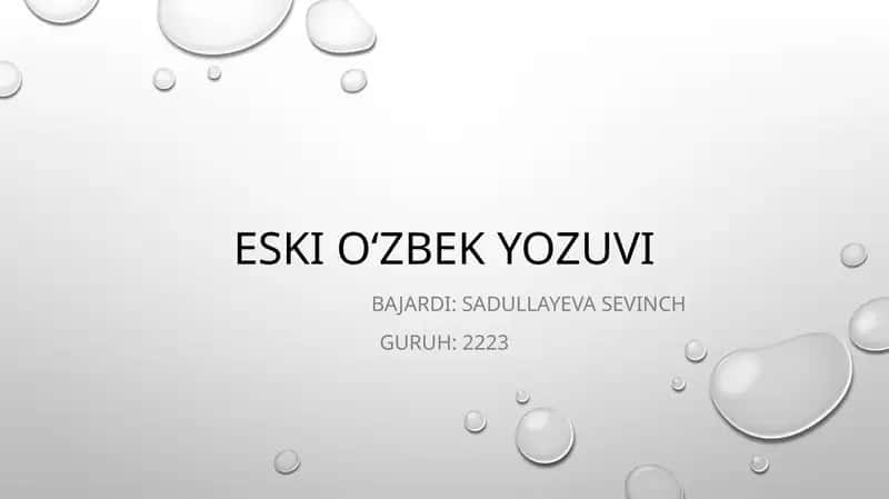 Eski o‘zbek yozuvi 1