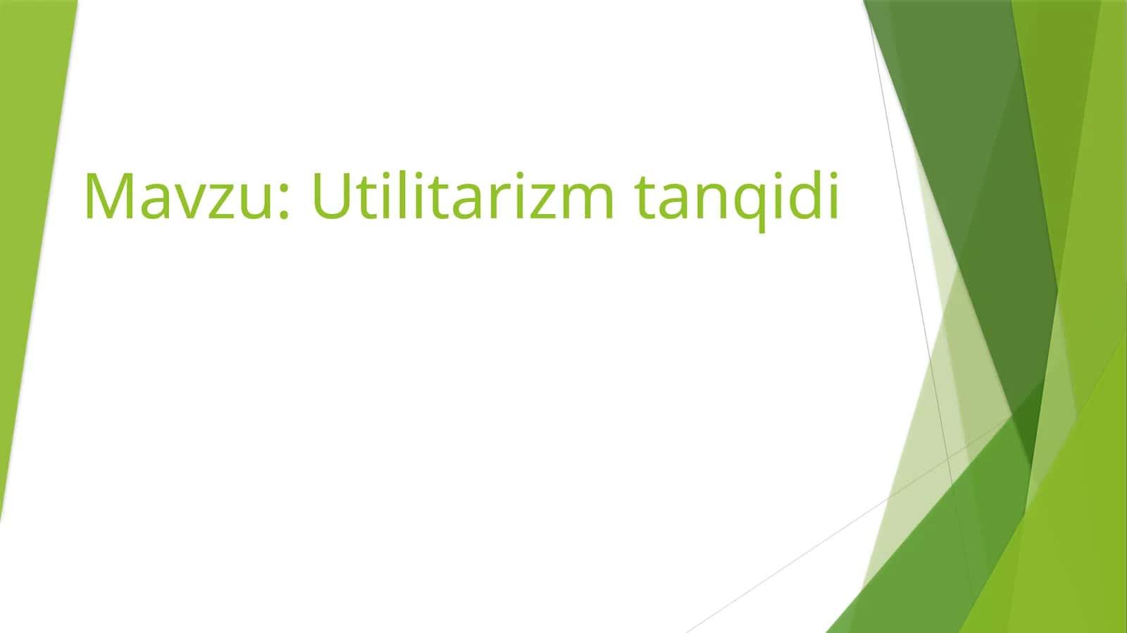Utilitarizm tanqidi 1