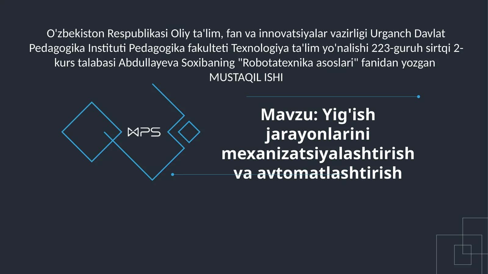 Robotatexnika asoslari 1