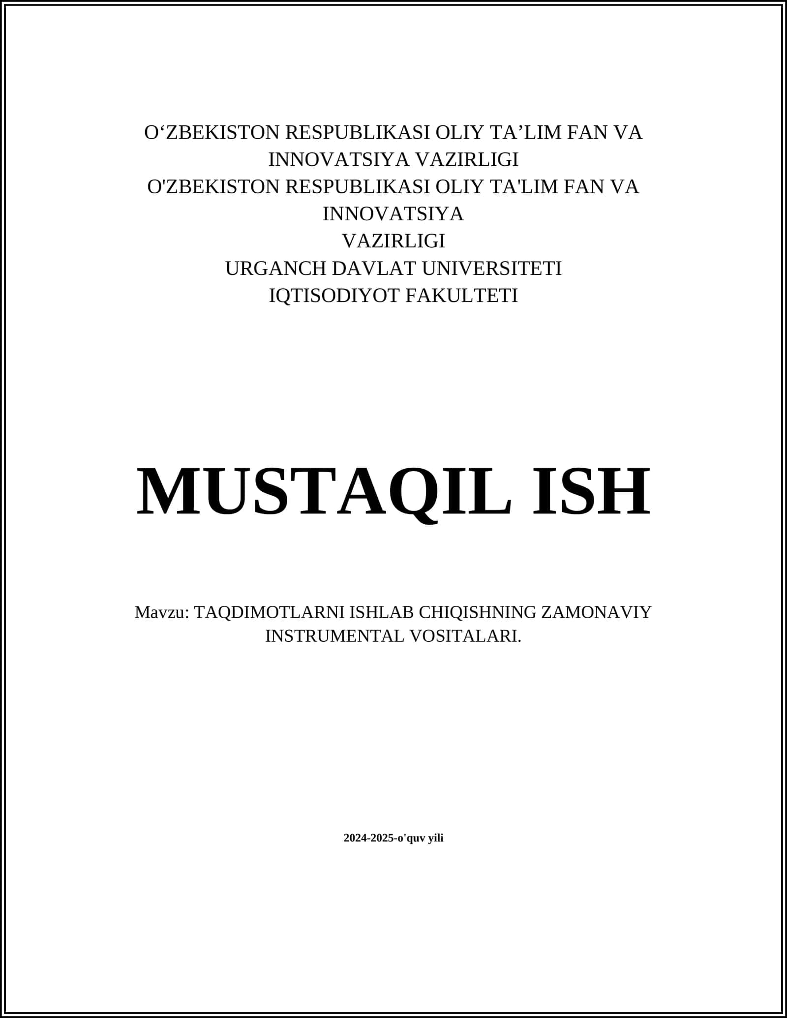 TAQDIMOTLARNI ISHLAB CHIQISHNING ZAMONAVIY INSTRUMENTAL VOSITALARI 1