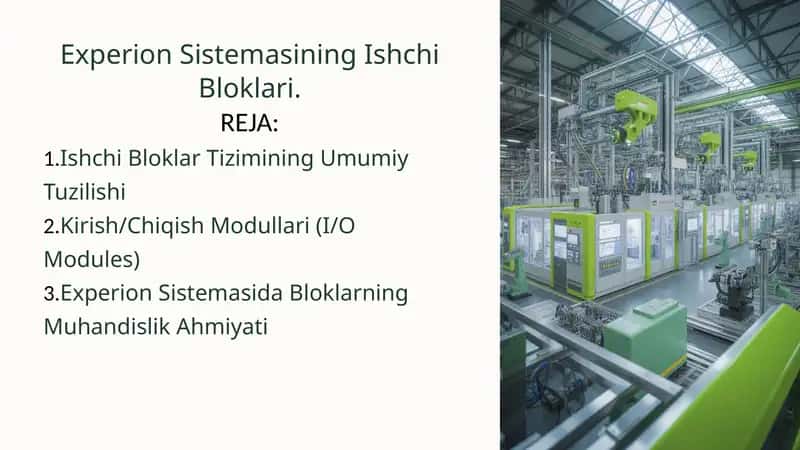 Experion Sistemasining Ishchi Bloklari 1
