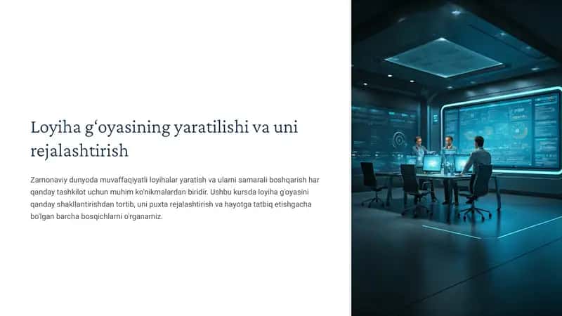 Loyihag‘oyasining yaratilishi va unirejalashtirishi 1