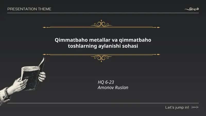 Qimmatbaho metallar va toshlar bozorining tuzilishi va ishtirokchilari 1
