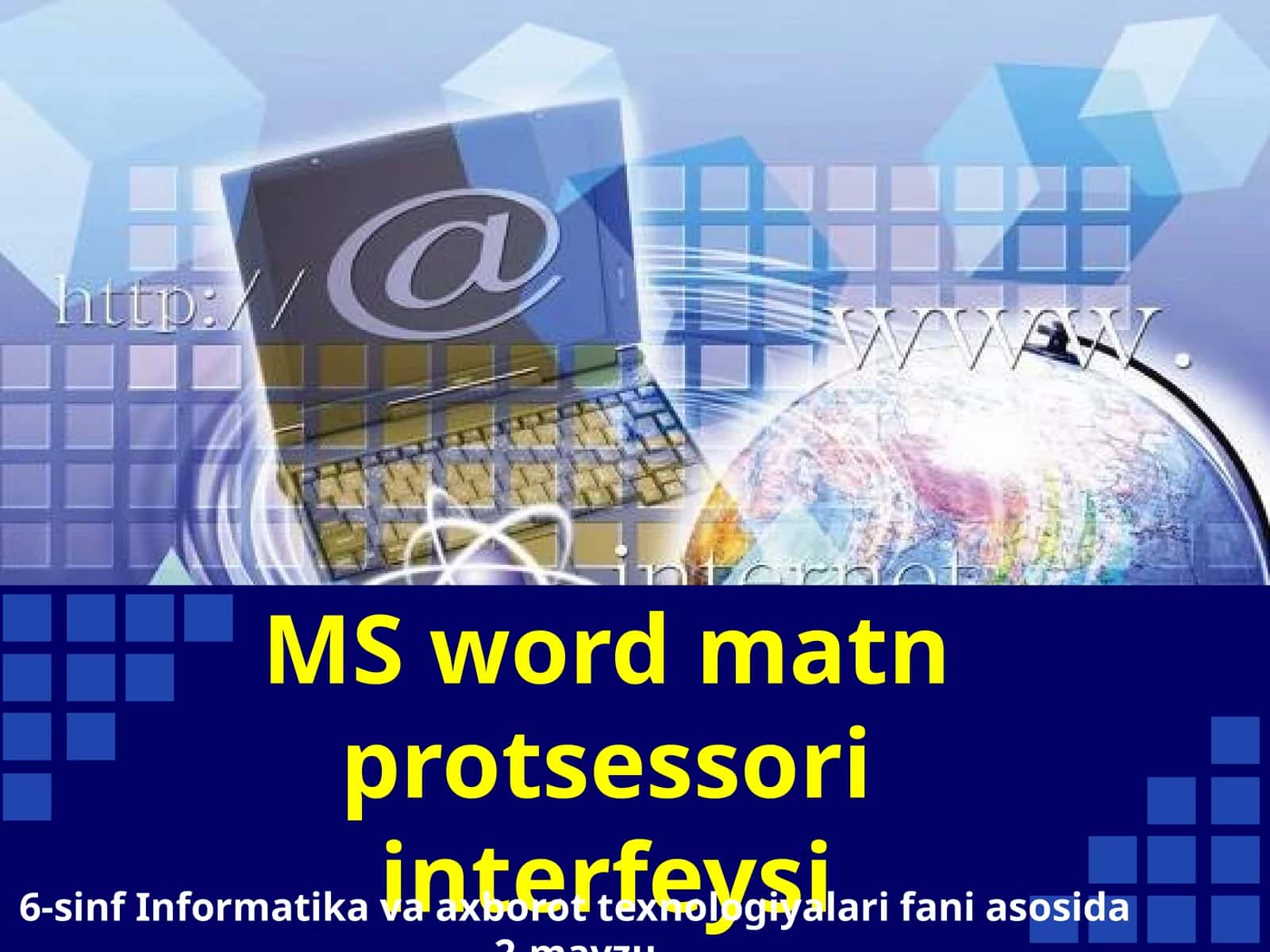 6-sinf Informatika MS Word matn protsessori interfeysi 1
