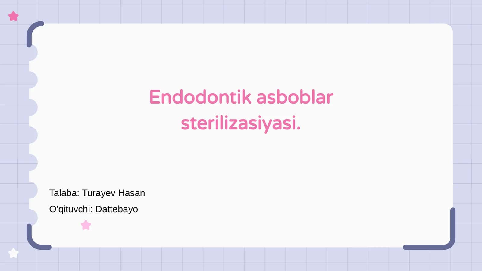 Endodontik asboblar sterilizasiyasi 1